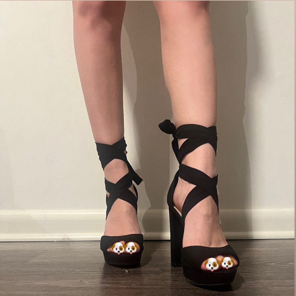 Black Suede High Heels